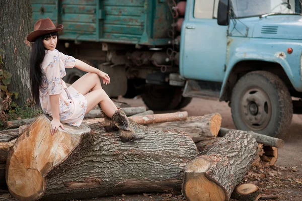 A true country girl — Stock Photo, Image