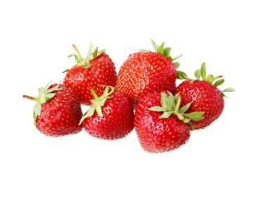 Beyaz arka planda taze çilekler