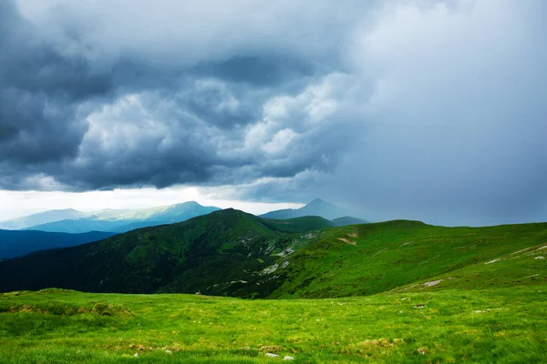 Cloudy Rainy Sky Carpathian Mountains — Stock Photo, Image