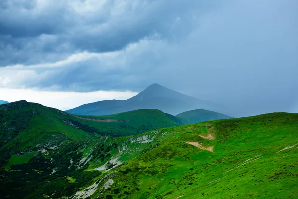 Cloudy Rainy Sky Carpathian Mountains — Stock Photo, Image