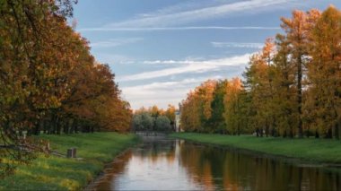Catherine parkof Tsarskoye Selo sonbahar akşam video