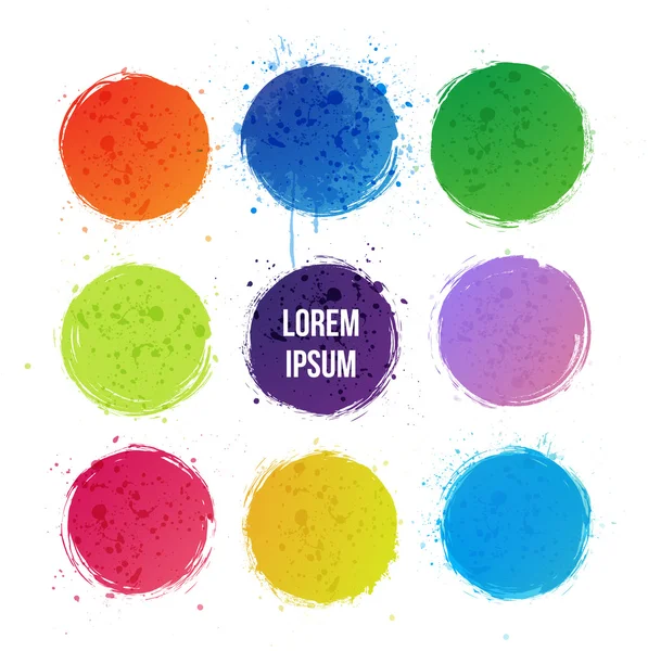 Cercles de peinture colorés — Image vectorielle