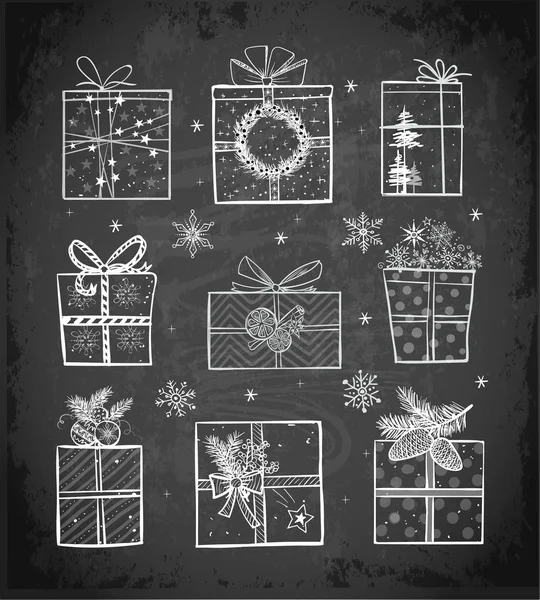 Vánoční dárkové krabice — Stockový vektor