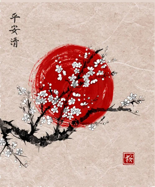 Sakura symbole du Japon — Image vectorielle