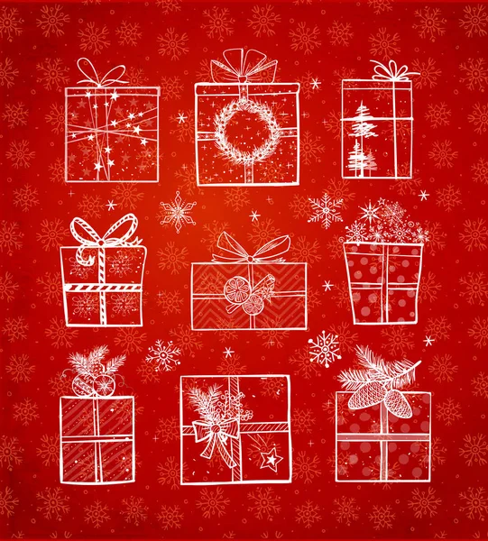 Weihnachtsgeschenkboxen — Stockvektor