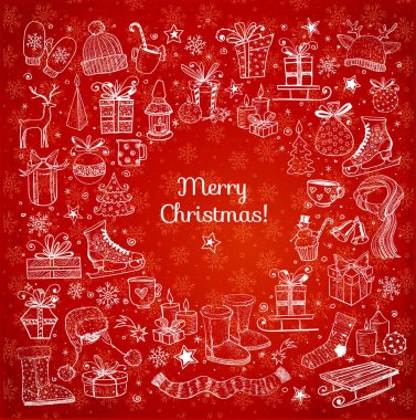 Doodle yılbaşı kartı