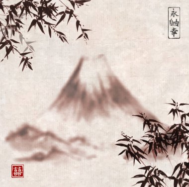 Bambu ağacı ve dağlar