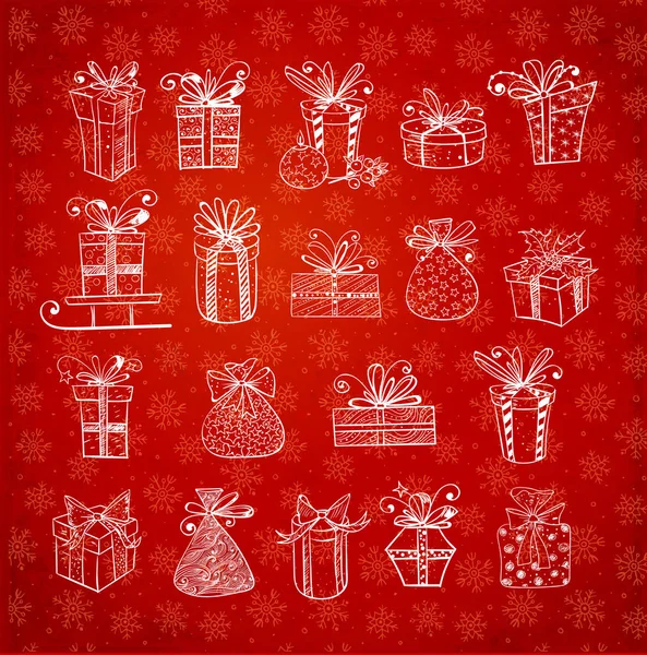 Conjunto de cajas de regalo de Navidad — Archivo Imágenes Vectoriales