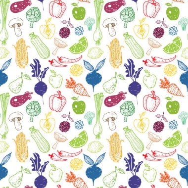 Meyve ve sebze doodle