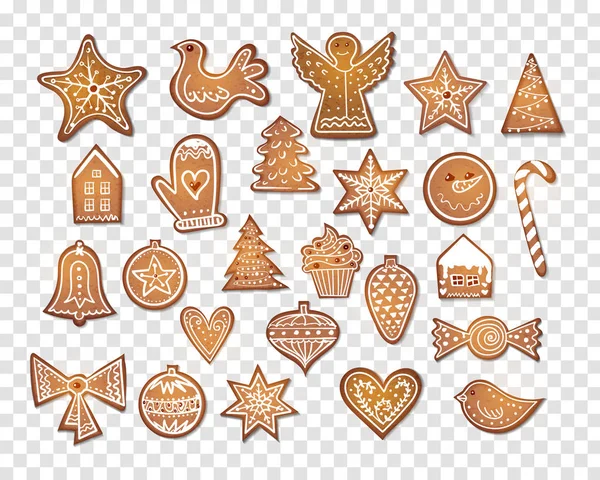 Galletas de Navidad de jengibre — Vector de stock