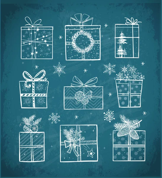 Cajas de regalo de Navidad — Archivo Imágenes Vectoriales