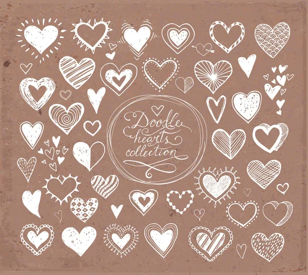 Doodle sketch hearts — Stock Vector