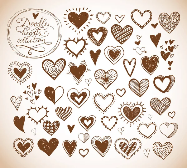 Doodle sketch hearts — Stock Vector