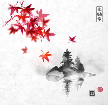 kart kırmızı yaprakları ile