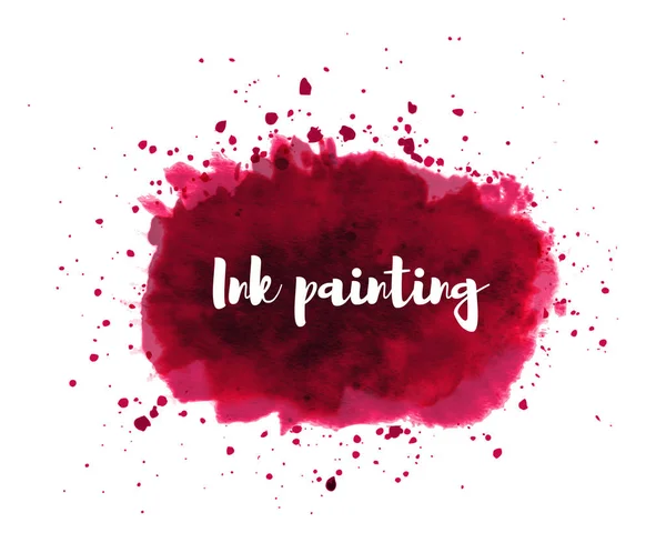 Tinta roja lavado pintura — Vector de stock