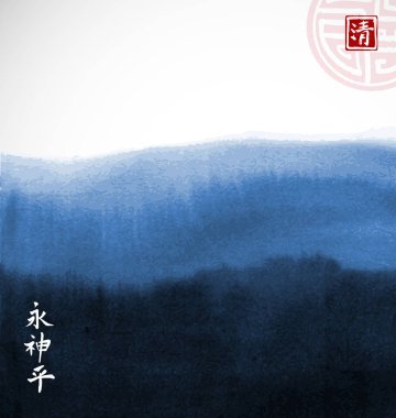 gri ve mavi mürekkep boyama