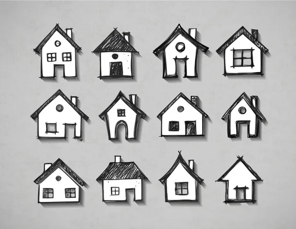 Häuser nahtloses Muster — Stockvektor