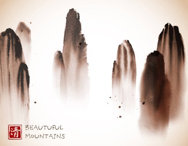 Oryantal dağ manzarası 