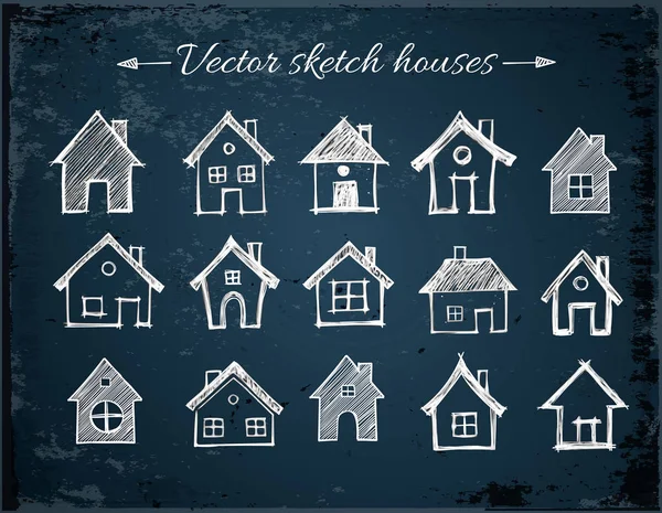 Conception de la carte avec des maisons — Image vectorielle