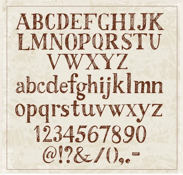 Hand getekende witte schets lettertype — Stockvector