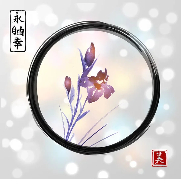 鸢尾花手绘 — 图库矢量图片