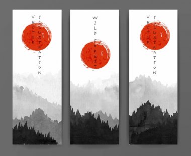 Orman ağaçları ile afiş