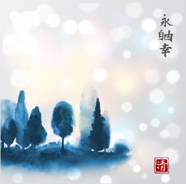 Japon tarzı siste ağaçlarda