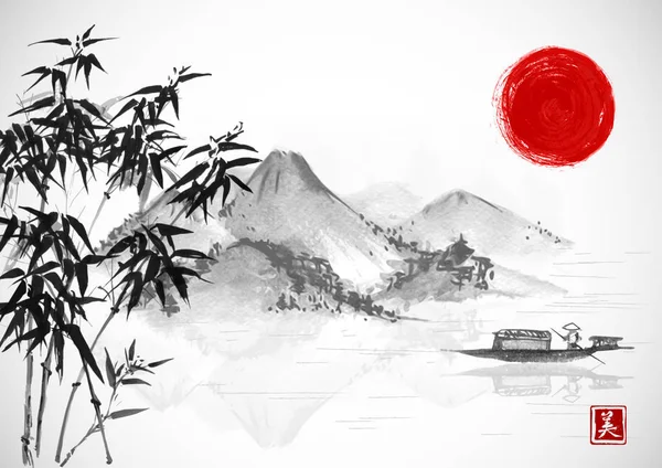 Paysage montagneux oriental — Image vectorielle