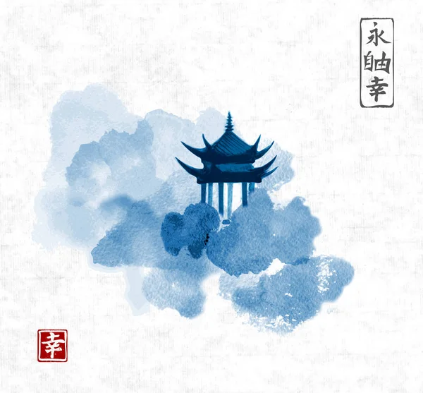 Mavi Pagoda Tapınağı ve Orman ağaçları