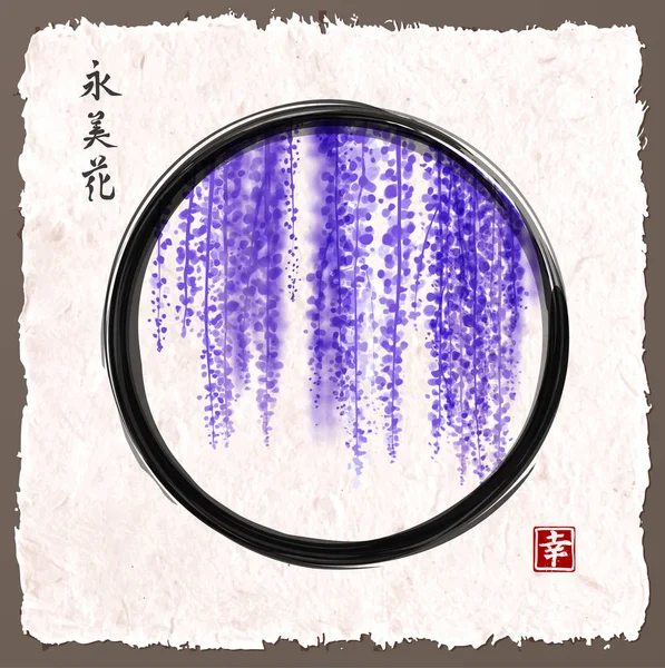 siyah enso zen daire içinde mürekkep