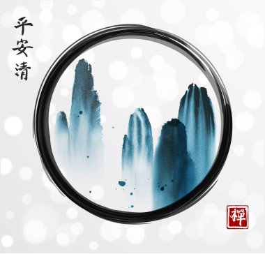 Japonya kayalar illüstrasyon