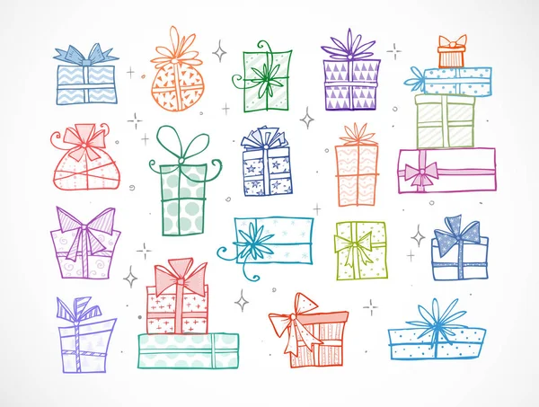 Cajas de regalo de Navidad — Vector de stock