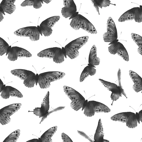 Schmetterlinge Nahtlose Muster Vektor Illustration — Stockvektor