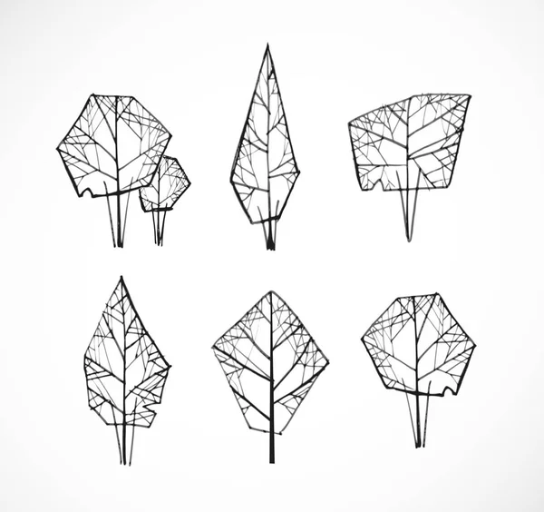 Set Trees Pattern Vector Illustration — Stock Vector