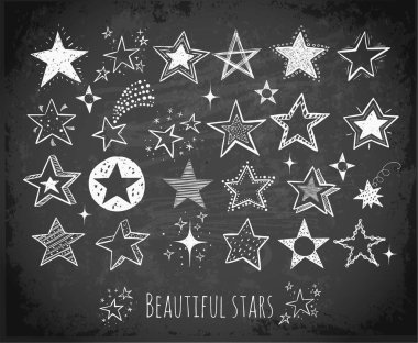 siyah arka plan, vektör çizim üzerinde yıldız kümesi