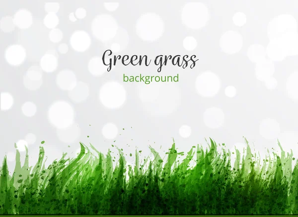 Fond Grunge Avec Herbe Verte Espace Copie Illustration Vectorielle — Image vectorielle