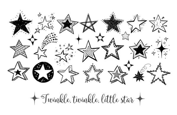 set of stars on white background, vector illustration