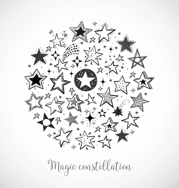 white background with stars in circle shape, vector illustration