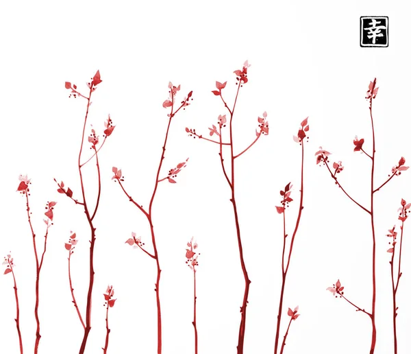 白い背景 ベクトル図の葉を持つ木の枝 — ストックベクタ