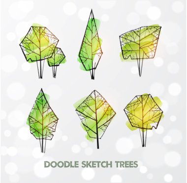 Ağaçlar elle çizilmiş kümesi