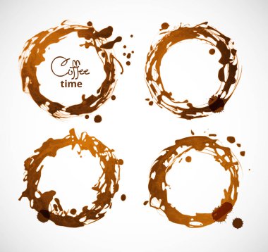 set vektör kahve lekeleri