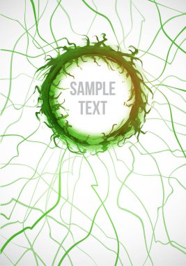 Beyaz arka plan üzerinde çizgili yeşil daire