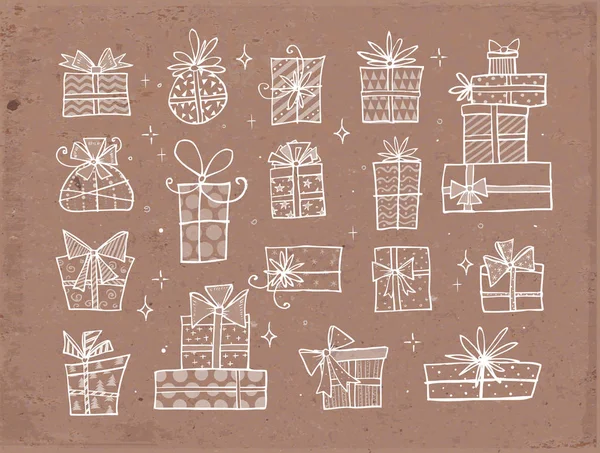 Набір різдвяних подарункових коробок — стоковий вектор