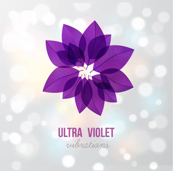 Ronde Van Ultraviolet Bladeren Achtergrond Met Bokeh — Stockvector