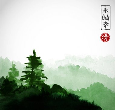 sisli Orman ağaçları ile boyama