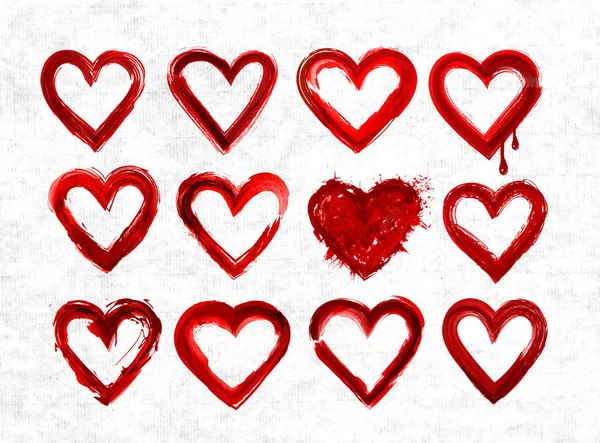 Big bright red hearts — Stock Vector