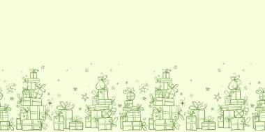 Hediyeler vektör çizimi ile desen 