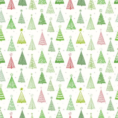 Yılbaşı ağaçları vektör çizimi 