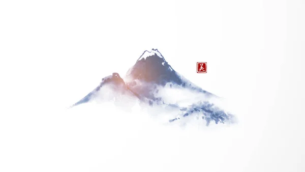 Nevado Montaña Vector Illustartion — Vector de stock