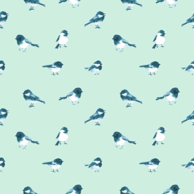 Kesilmiş ağaç dallarından yapılmış Noel ağacı ve küçük kuşlar oturur